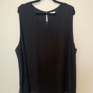 Pleione Black Sleeveless Blouse
